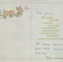 Appreciation of sympathy from Betty and Jerry Murray