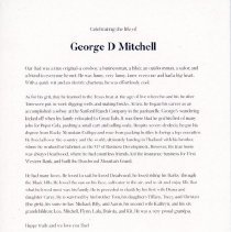 Memorial Card for George D. Mitchell