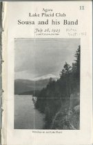 Agora, Lake Placid Club : Sousa and His Band, July 28, 1923 : 3 and 8:30 p.m. fast time