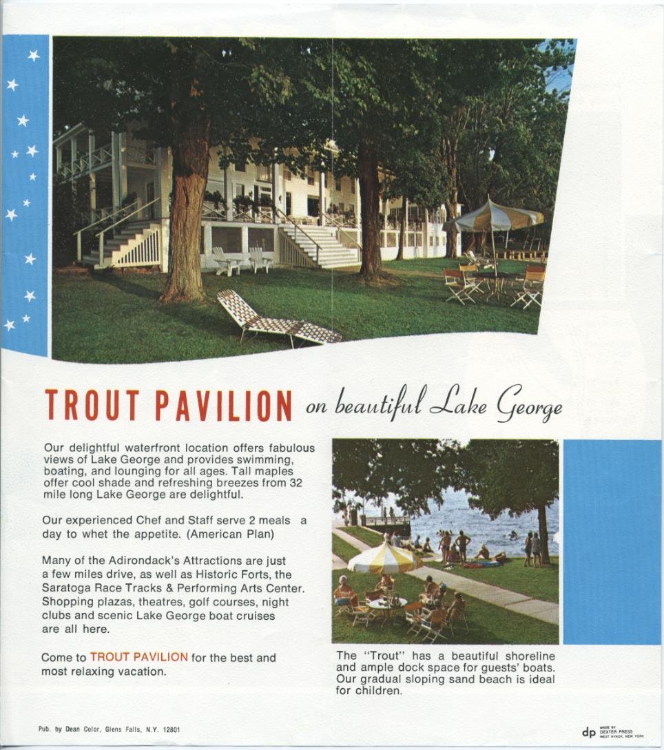 Trout Pavilion Hotel And Cottages On Beautiful Lake George
