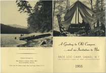 A Greeting to Old Campers... and an Invitation to New : Back Log Camp, Sabael, N.Y. on Indian Lake in the Adirondacks : 1955