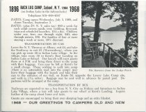 Back Log Camp, Sabael, N.Y. on Indian Lake in the Adirondacks, 1896-1968