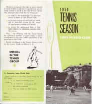 1959 Tennis Season / Lake Placid Club