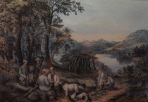 Hunting Fishing And Forest Scenes. Shantying On the Lake Shore.