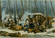 American Forest Scene. Maple Sugaring.