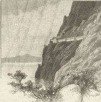 Eisenbahn am Ufer des Sees