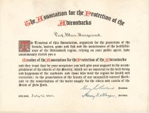 Association for the Protection of the Adirondacks certificates and letter o