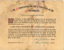 Association for the Protection of the Adirondacks certificates and letter o