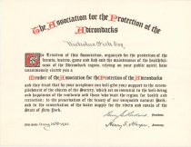 Association for the Protection of the Adirondacks certificates and letter of membership