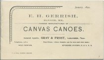 E. H. Gerrish, Bangor, Me., Pioneer Manufacturer of Canvas Canoes