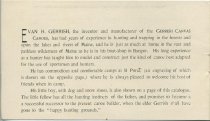 E. H. Gerrish, Bangor, Me., Pioneer Manufacturer of Canvas Canoes