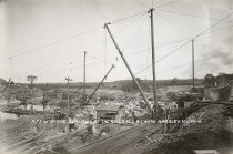 A Few of the Derricks at the River Bed. B.C. Work. Hinckley, N.Y. No.10.