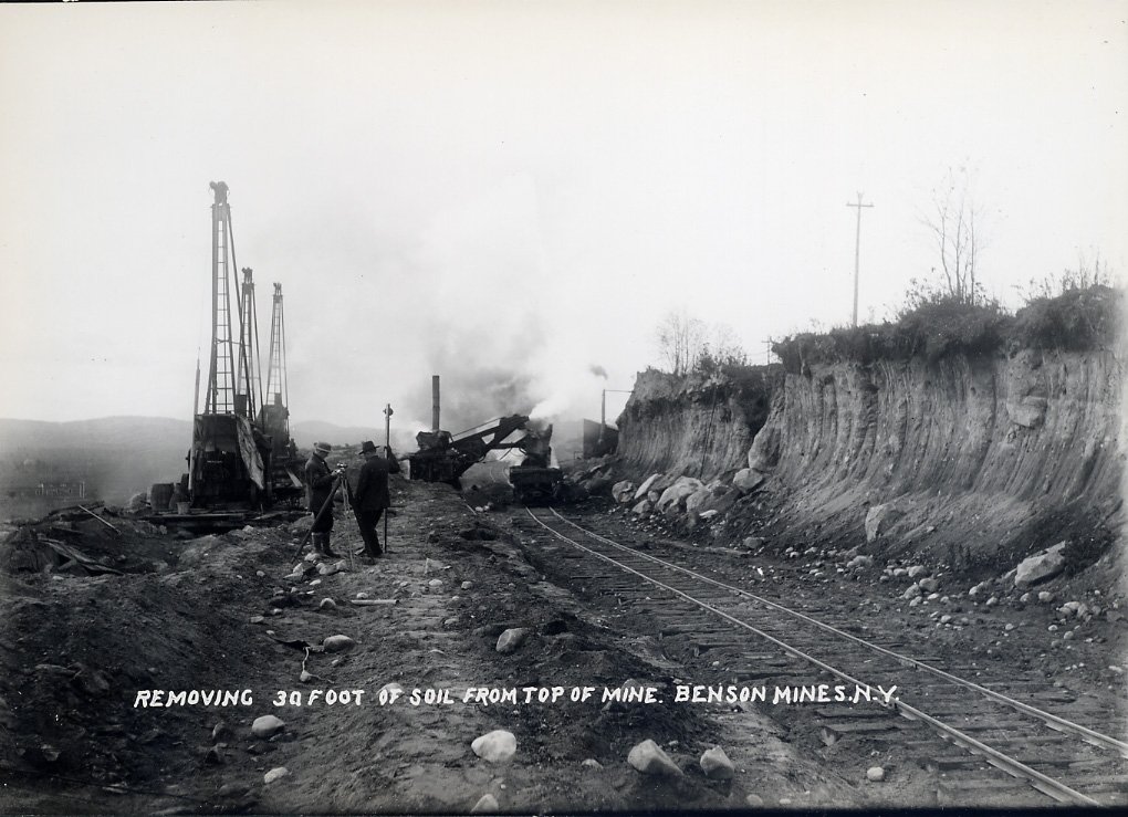 Removing 30 Foot of Soil from Top of Mine. Benson Mines, N.Y. Print