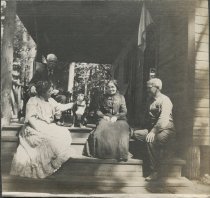 Group on Porch with Dog