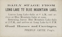 Daily stage from Long Lake to Blue Mountain Lake.