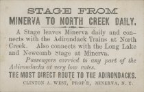 Stage from Minerva to North Creek daily.