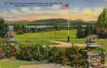 Golf Course and Sacandaga Lake from Hamilton Inn, Lake Pleasant, N.Y., Adirondack Mts.
