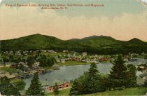 View of Saranac Lake, showing Mts. Baker, Saddleback and Haystack, Adirondacks, N.Y.
