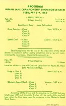 Program: Indian Lake Championship Snowmobile Races, February 8-9, 1969