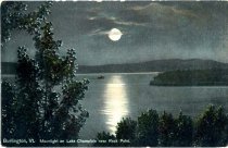 Burlington, Vt. Moonlight on Lake Champlain near Rock Point