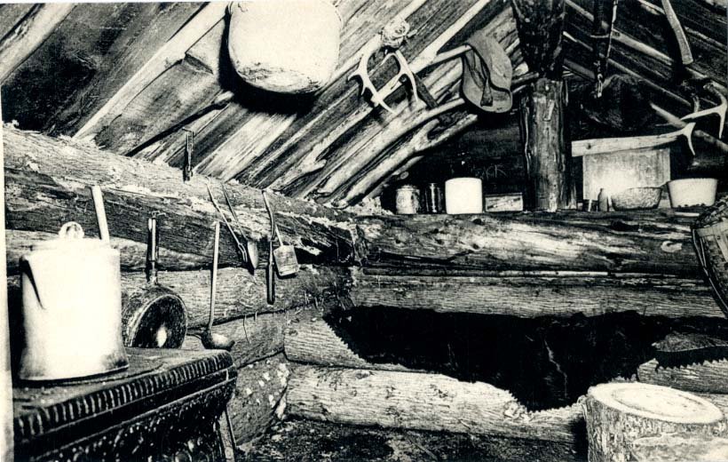 Interior of the Hermit's Cabin - Postcard
