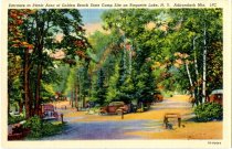 Entrance to Picnic Area of Golden Beach State Camp site on Raquette Lake, N.Y., Adirondack Mts.