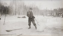Man Handling Ice Block