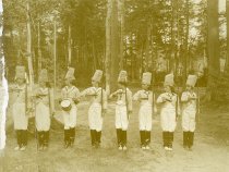 Girls Dressed as Soldiers at Moss Lake Camp