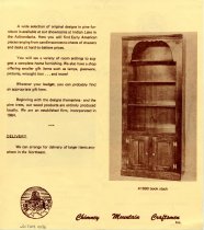 Chimney Mountain Craftsmen Inc., Original items of local design