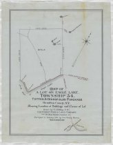 Map of a lot on Eagle Lake, Township 34, Totten & Crossfield's Purchase, Hamilton County, N. Y. showing location of buildings and corner of lot