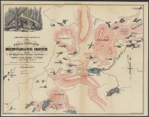 Adirondack Survey, 1873, by Verplanck Colvin. Specimen of the preliminary reconnaisance sketch showing the approximate positions and names of thirty-nine ponds or lakes important and new to the maps.