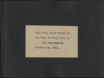 One Week Hunting Trip in the Adirondacks Album