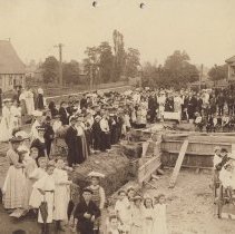 Laying cornerstone at Southampton Methodist Church