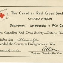 Emergencies in War Course certificate