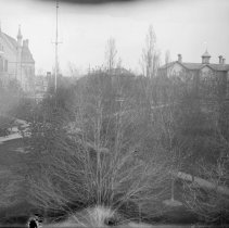 View of Victoria Park, the United Church, and Central School, Kincardine.