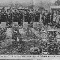 Canadian Funeral at Bramshott, England and soldiers of 160th Battalion