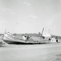 Salvaged Jackson Bros. fishing tug, 1979