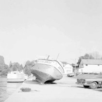 Salvaged Jacston Bros. fishing tug, 1979
