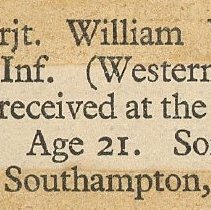 W.V. Tranter newspaper clipping death notice