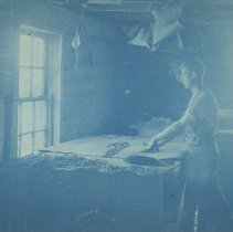 One worker at the Tannery