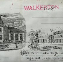 Roos Manufacturing Invoice Letterhead, Walkerton, 1881