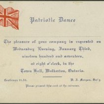 Patriotic Dance invitation, Walkerton, 1917 - Sample of scrapbook items