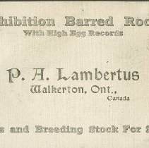 P.A. Lambertus business card - sample item from scrapbook