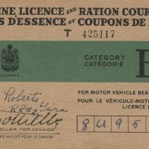 Gasoline licence and ration coupon book