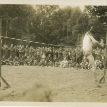 Soldier competing in the high jump