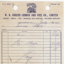 A2013.078.090q - Southampton - B&i - W.h. Rogers Lumber And Fuel Co. Receip
