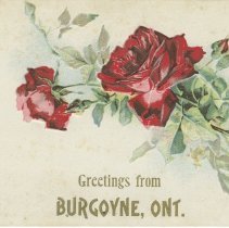 Greetings from Burgoyne, Ont., postcard front