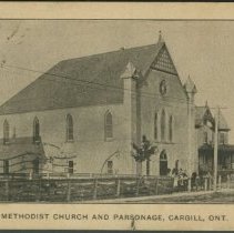 Methodist Church and Parsonage, Cargill, postcard front