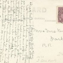 Sturgeon caught near Cargill, Ontario, postcard reverse