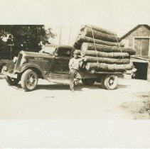 Ed McNabb standing by "Donnelly BR Chepstow" truck , front